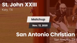 Matchup: Pope John XXIII vs. San Antonio Christian  2020