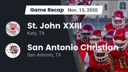 Recap: St. John XXIII  vs. San Antonio Christian  2020