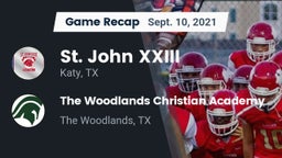 Recap: St. John XXIII  vs. The Woodlands Christian Academy  2021