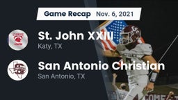 Recap: St. John XXIII  vs. San Antonio Christian  2021