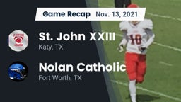 Recap: St. John XXIII  vs. Nolan Catholic  2021