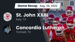 Recap: St. John XXIII  vs. Concordia Lutheran  2022