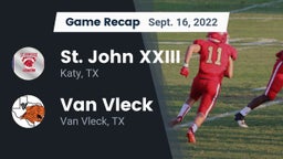 Recap: St. John XXIII  vs. Van Vleck  2022