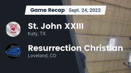 Recap: St. John XXIII  vs. Resurrection Christian  2022