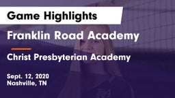 Franklin Road Academy vs Christ Presbyterian Academy Game Highlights - Sept. 12, 2020