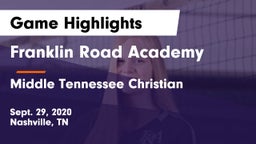 Franklin Road Academy vs Middle Tennessee Christian Game Highlights - Sept. 29, 2020