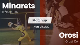 Matchup: minarets  vs. Orosi  2017