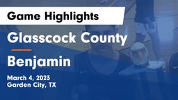 Glasscock County  vs Benjamin  Game Highlights - March 4, 2023