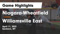 Niagara-Wheatfield  vs Williamsville East  Game Highlights - April 11, 2023