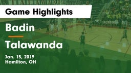 Badin  vs Talawanda  Game Highlights - Jan. 15, 2019