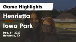 Henrietta  vs Iowa Park  Game Highlights - Dec. 11, 2020