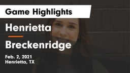 Henrietta  vs Breckenridge  Game Highlights - Feb. 2, 2021