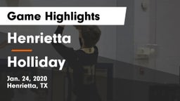 Henrietta  vs Holliday  Game Highlights - Jan. 24, 2020
