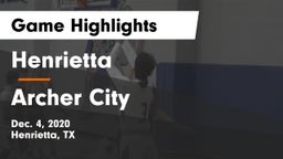 Henrietta  vs Archer City  Game Highlights - Dec. 4, 2020