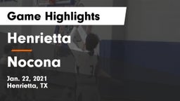 Henrietta  vs Nocona  Game Highlights - Jan. 22, 2021