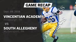 Recap: Vincentian Academy  vs. South Allegheny  2016