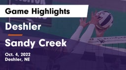 Deshler  vs Sandy Creek  Game Highlights - Oct. 4, 2022