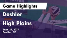 Deshler  vs High Plains  Game Highlights - Sept. 23, 2023
