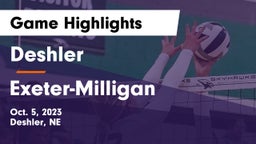 Deshler  vs Exeter-Milligan  Game Highlights - Oct. 5, 2023
