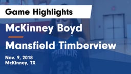 McKinney Boyd  vs Mansfield Timberview Game Highlights - Nov. 9, 2018