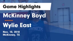 McKinney Boyd  vs Wylie East  Game Highlights - Nov. 10, 2018