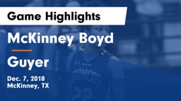 McKinney Boyd  vs Guyer  Game Highlights - Dec. 7, 2018