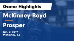 McKinney Boyd  vs Prosper  Game Highlights - Jan. 2, 2019