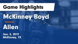 McKinney Boyd  vs Allen  Game Highlights - Jan. 5, 2019