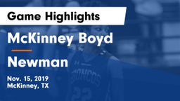 McKinney Boyd  vs Newman  Game Highlights - Nov. 15, 2019