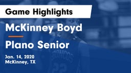 McKinney Boyd  vs Plano Senior  Game Highlights - Jan. 14, 2020