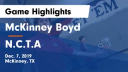 McKinney Boyd  vs N.C.T.A Game Highlights - Dec. 7, 2019