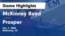 McKinney Boyd  vs Prosper  Game Highlights - Jan. 7, 2020