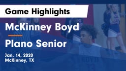McKinney Boyd  vs Plano Senior  Game Highlights - Jan. 14, 2020