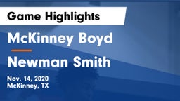 McKinney Boyd  vs Newman Smith  Game Highlights - Nov. 14, 2020