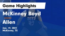 McKinney Boyd  vs Allen  Game Highlights - Jan. 19, 2021