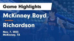 McKinney Boyd  vs Richardson  Game Highlights - Nov. 7, 2023