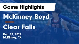 McKinney Boyd  vs Clear Falls  Game Highlights - Dec. 27, 2023