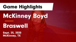 McKinney Boyd  vs Braswell  Game Highlights - Sept. 25, 2020