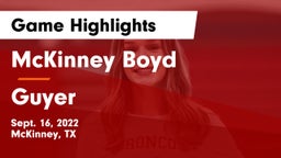 McKinney Boyd  vs Guyer  Game Highlights - Sept. 16, 2022