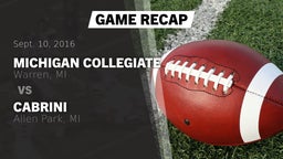 Recap: Michigan Collegiate vs. Cabrini  2016