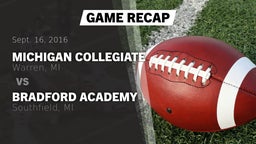Recap: Michigan Collegiate vs. Bradford Academy  2016