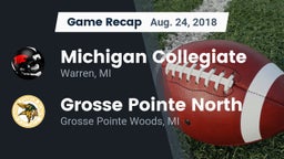 Recap: Michigan Collegiate vs. Grosse Pointe North  2018