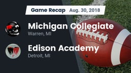 Recap: Michigan Collegiate vs.  Edison Academy  2018