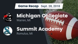 Recap: Michigan Collegiate vs. Summit Academy  2018