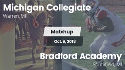Matchup: Michigan Collegiate vs. Bradford Academy  2018