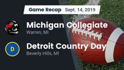 Recap: Michigan Collegiate vs. Detroit Country Day  2019