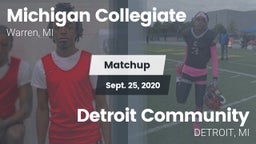 Matchup: Michigan Collegiate vs. Detroit Community  2020