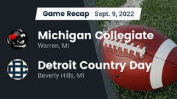 Recap: Michigan Collegiate vs. Detroit Country Day  2022