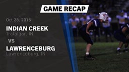 Recap: Indian Creek  vs. Lawrenceburg  2016