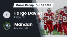 Recap: Fargo Davies  vs. Mandan  2020
